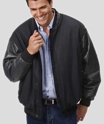 Leather Sleeve Baseball Jacket