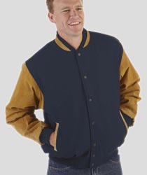 Suede Sleeve Baseball Jacket
